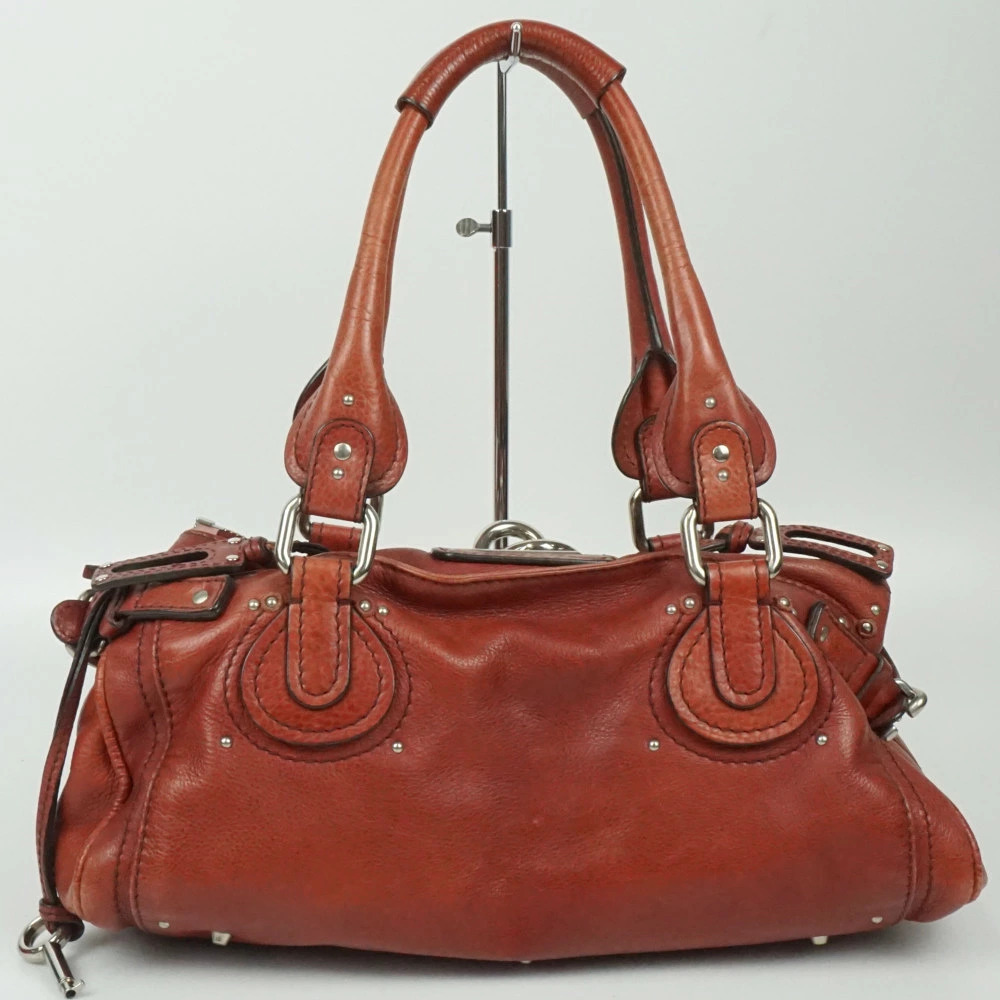 Chloe Paddington handbag wine Burgundy Red leather bag shoulder padlock key